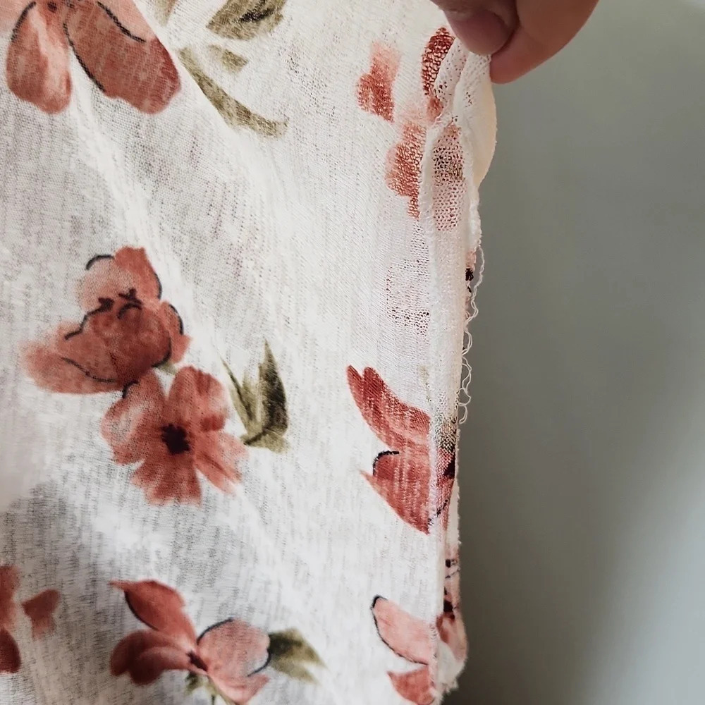 Final Sale White and Pink Floral Duster - Picture 6 of 13